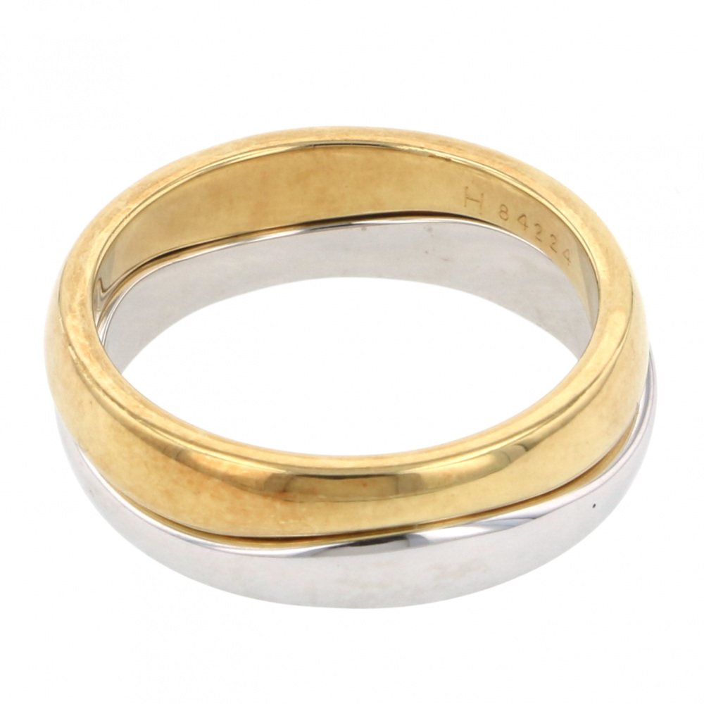 Cartier White Gold Yellow Gold Ring Set of 2 Wg Yg 18K White Gold & 18K Yellow Gold