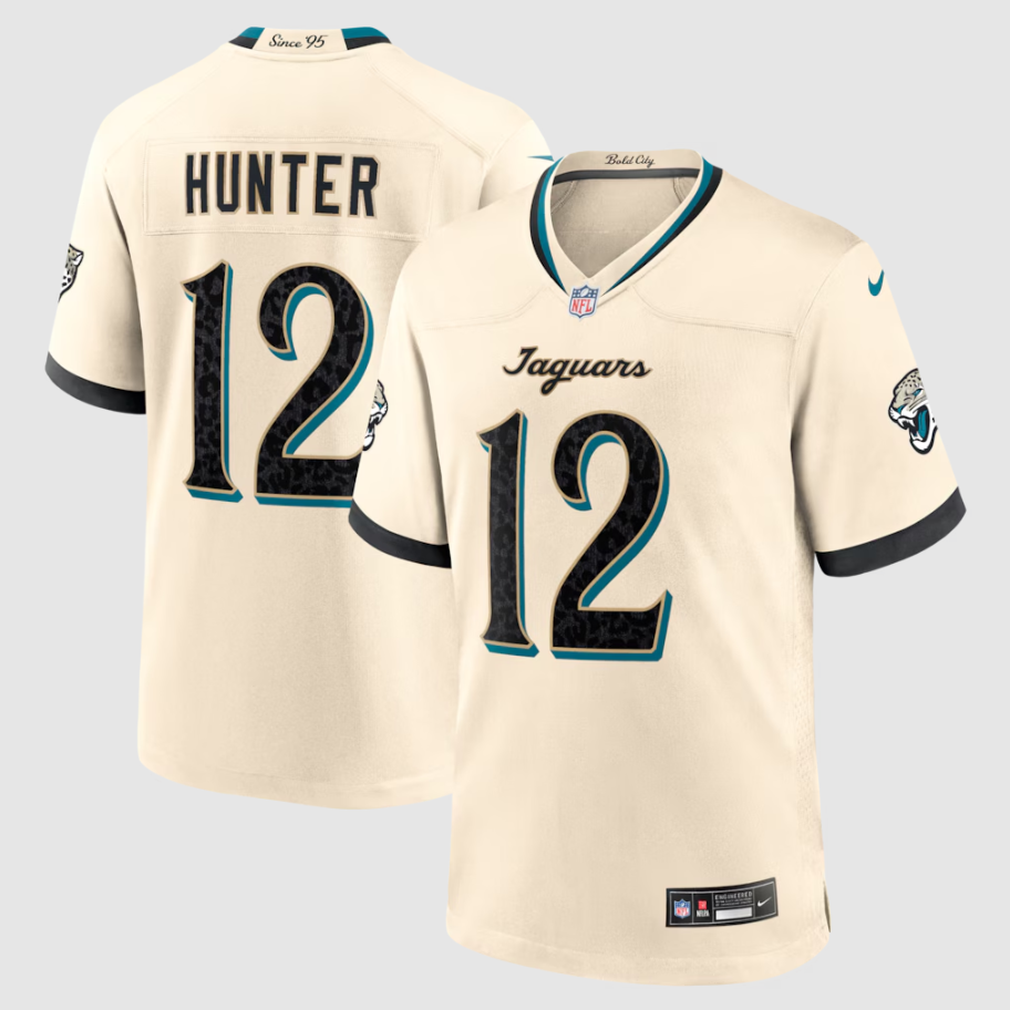 Men's Jacksonville Jaguars Travis Hunter #12 Natural 2026 Rivalries Collection Game Jersey