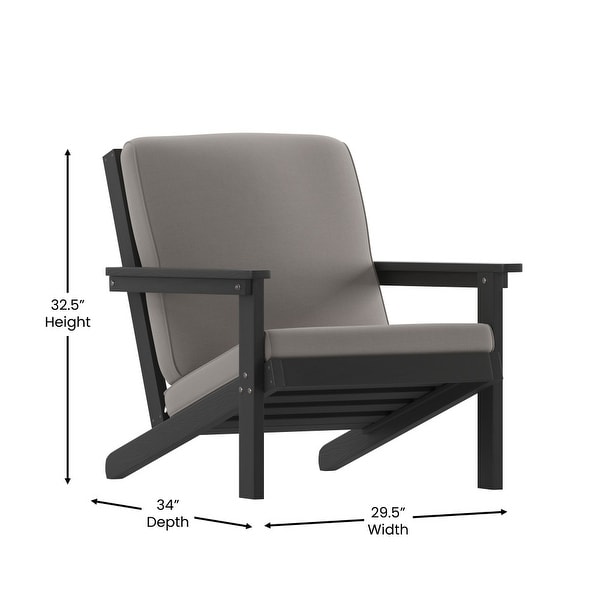 AllWeather Poly Resin Adirondack Style Chair and Cushions