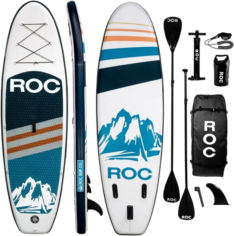 Roc All-in-One Inflatable SUP Kit – Includes Paddle, Pump, Fins & Carry Bag