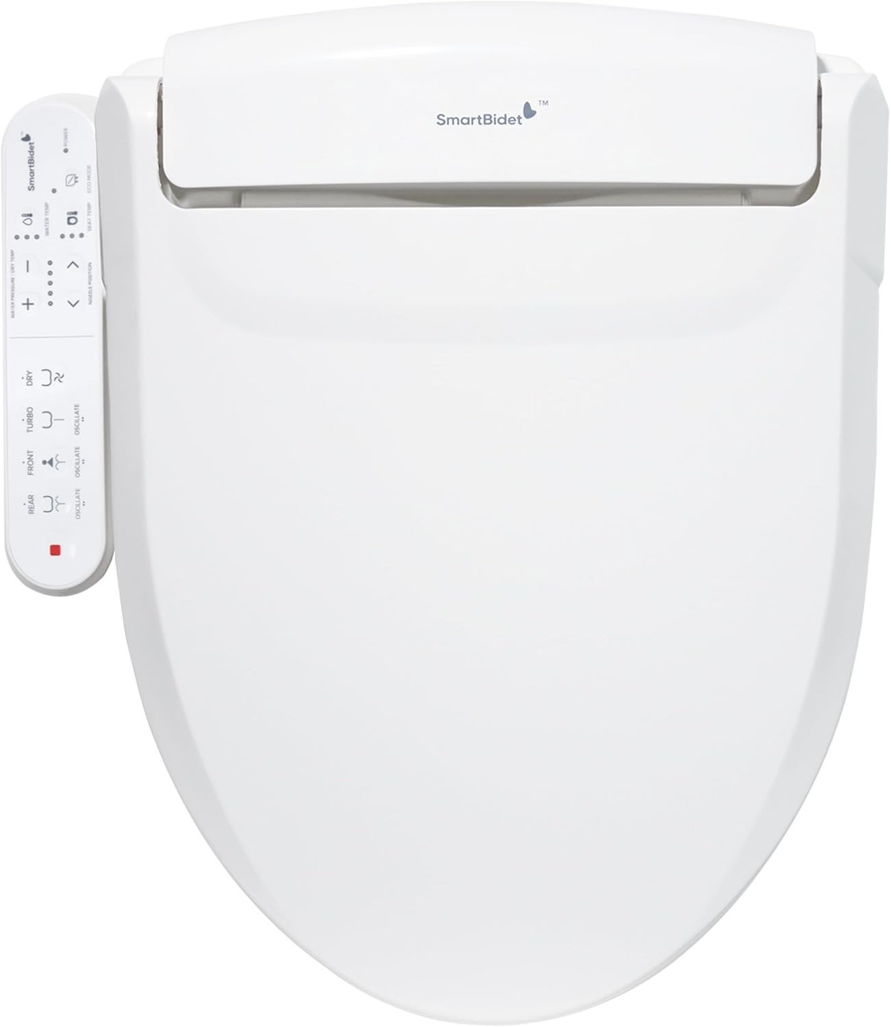 Elongated Electric Bidet Toilet Seat with Heated Seat & Turbo Wash, Side Control Smart Bidet