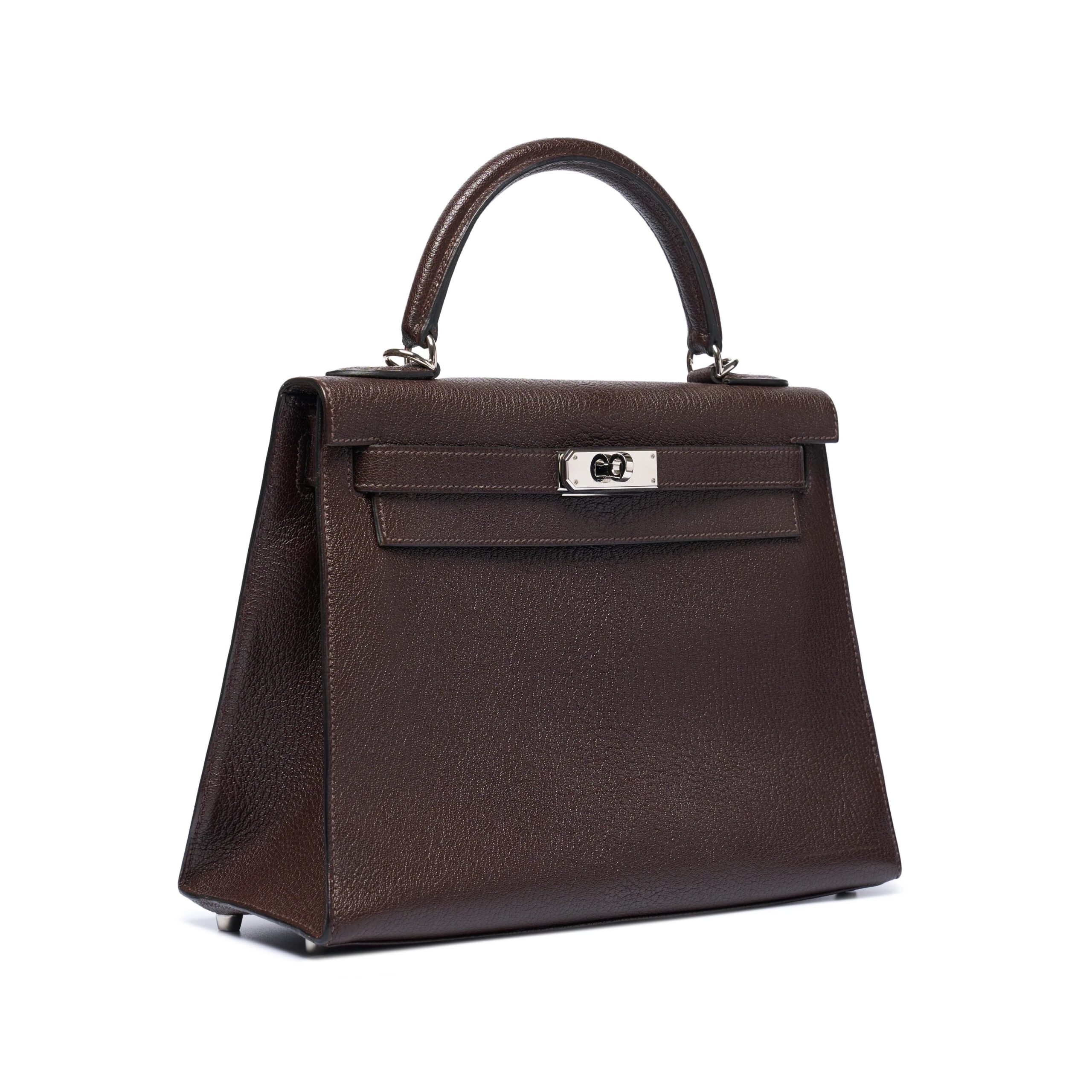 Hermes Kelly 28 Bag In Chocolate Brown Leather For Women 28cm/11in