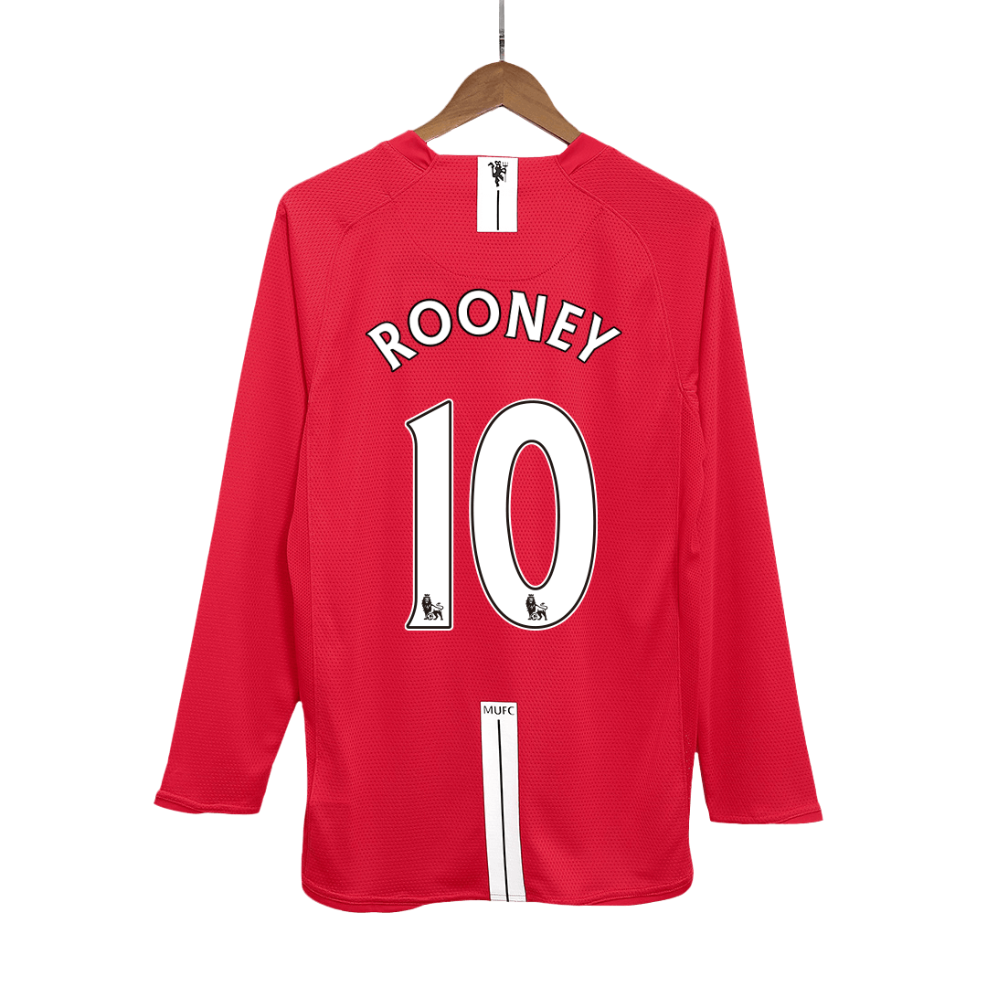 Retro Soccer Jersey ROONEY #10 Manchester United Home Long Sleeve 2007/08