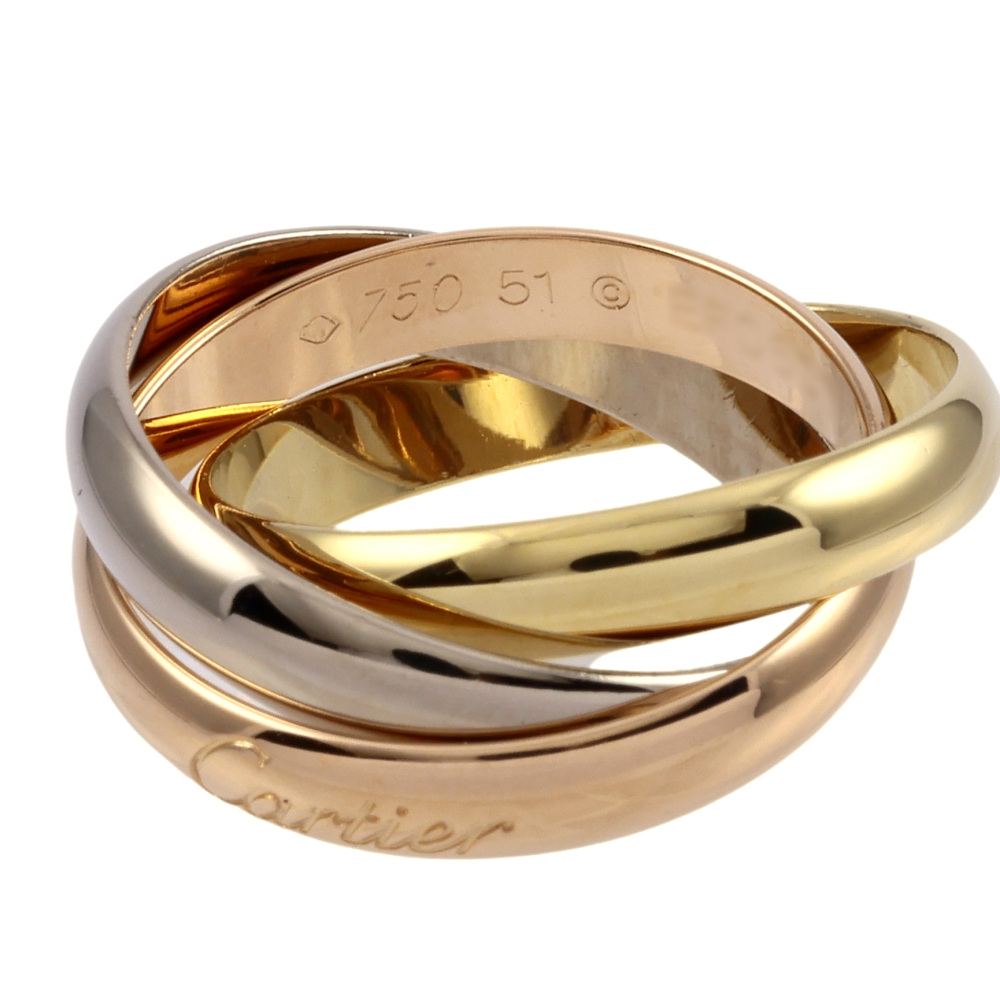 Cartier Trinity Sone Ring Tri-Gold