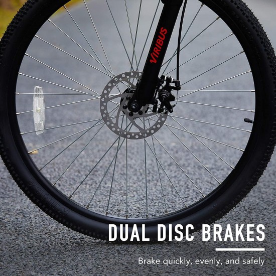 27.5″ Electric Mountain Bike with 350W High-Speed Brushless Motor | 21 Speed All-Terrain Bicycle with Dual Disc Brakes & Removable 10Ah Battery