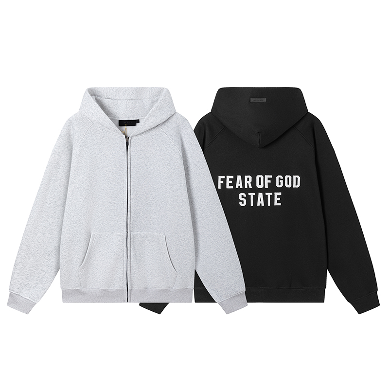 FEAR OF ESSENTIALS Fleece-Lined Zip-Up Sweatshirt - cnluxepick