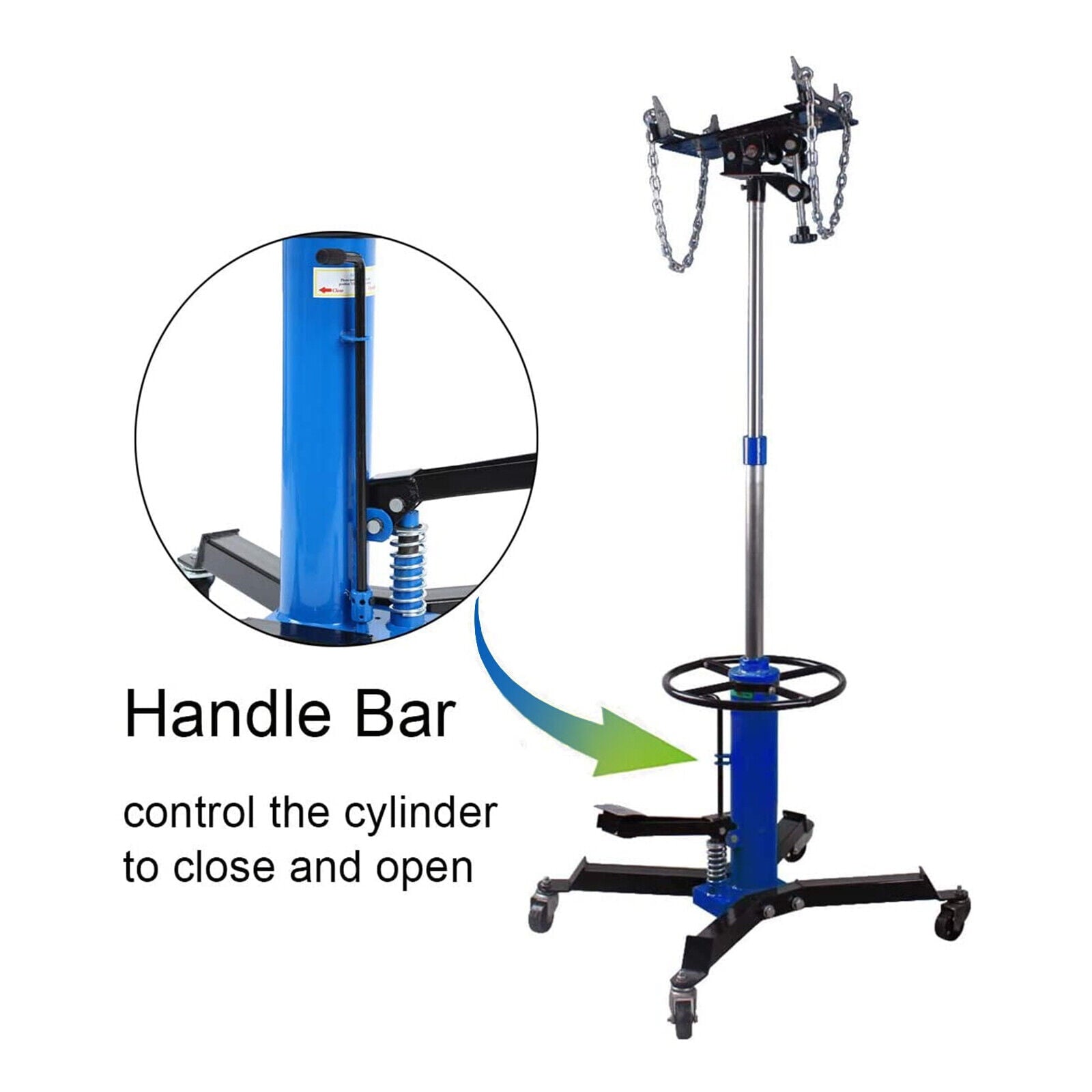 JSTUOKE 1660 Pounds Hydraulic Car Transmission Jack Vertical Lift with 360° Swivel Wheel Pedal ,Blue,33