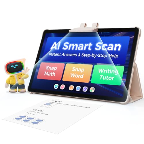AI Kids Tablet with Scanner - 50000+ Content AI Tutor Learning Tablet with ELA, Math, ABC, Word, Read, Phonics, STEM for Homeschooler Educational Study for PreK - G6 (TalPad T100, Standard)