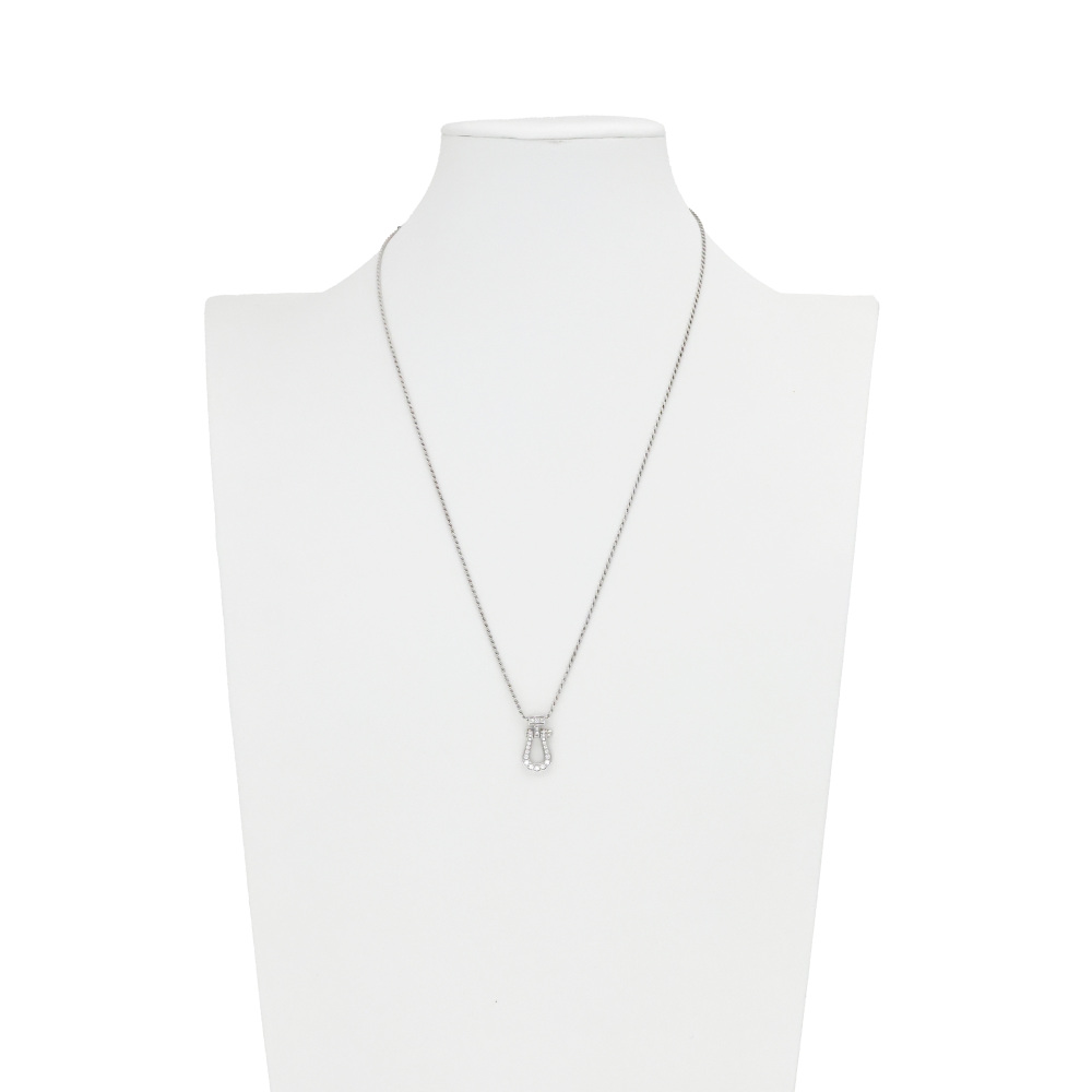 FRED Force 10 Mm Full Diamond Necklace 18K White Gold 3B0203-7B0232