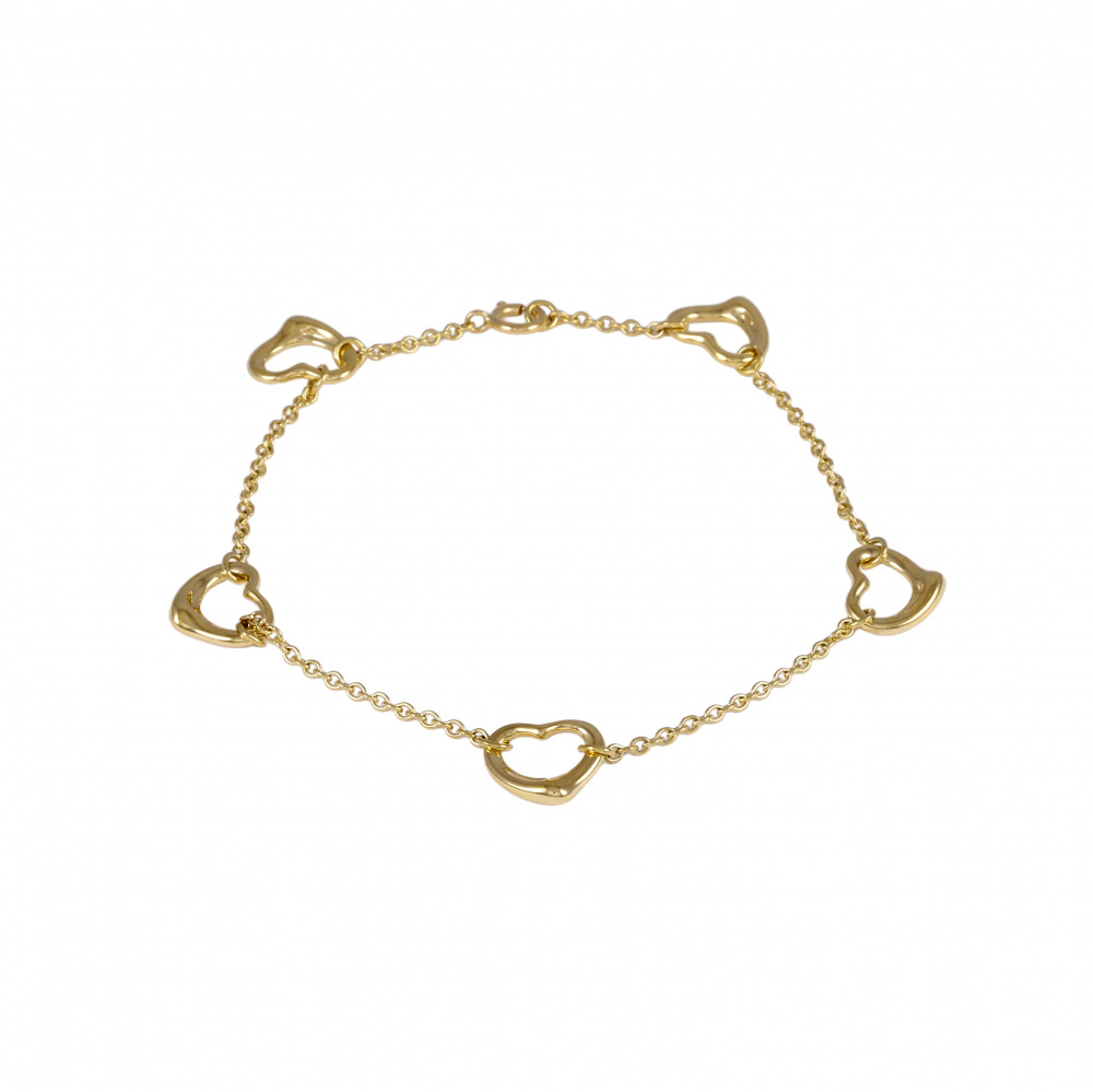 Tiffany & Co. Elsa Peretti Open Heart Bracelet 18K Yellow Gold