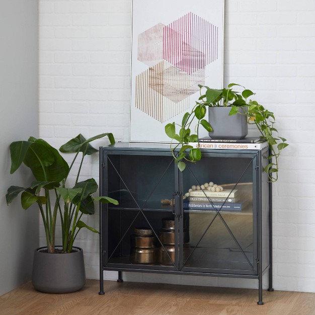 Industrial Metal Cabinet Black Olivia amp May