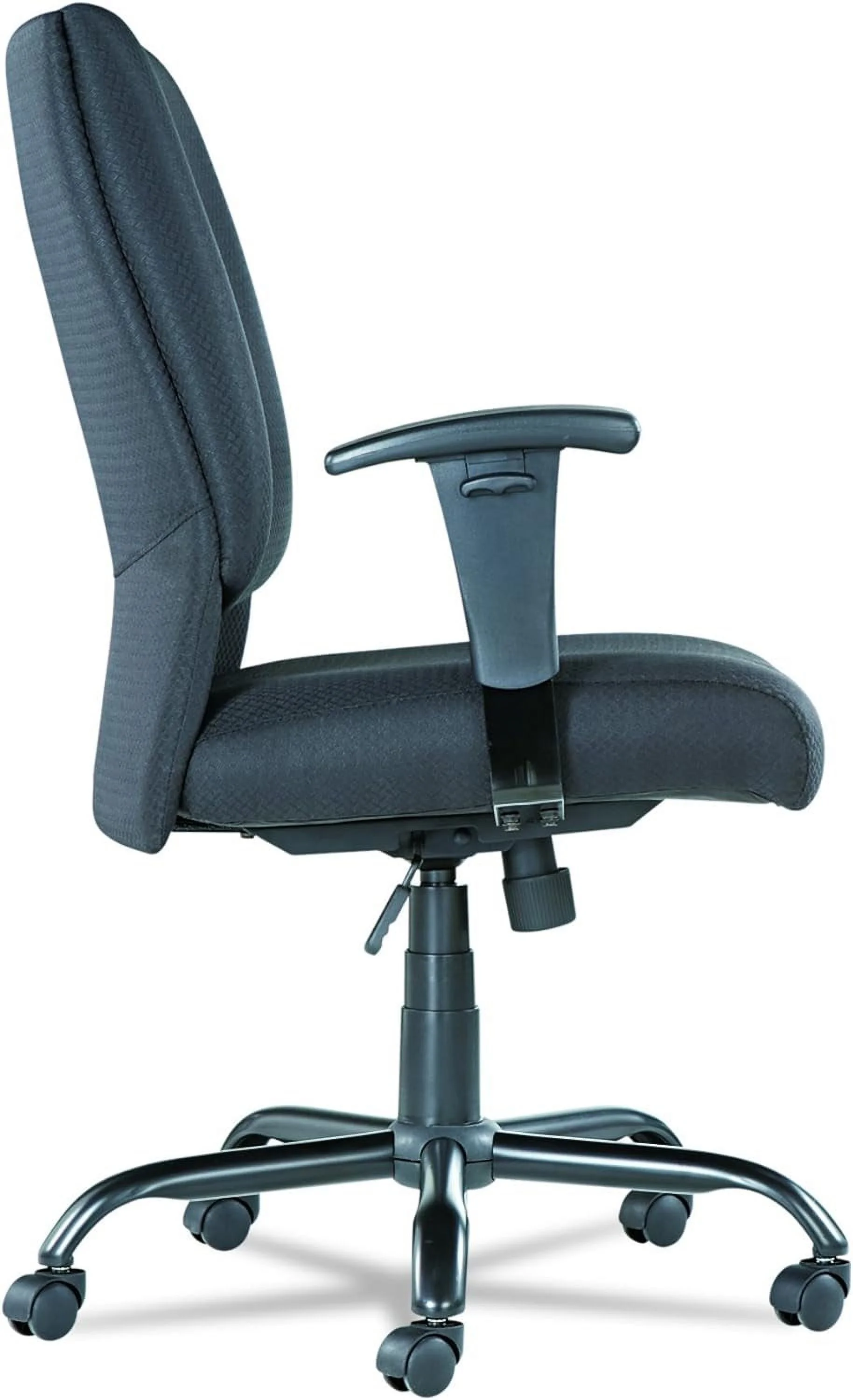 Big And Tall Swivel/Tilt -Back Chair, Height Adjustable T-Bar Arms, Black