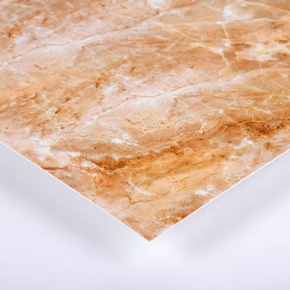 Truu Design Plastic Peel and Stick Gold Wall Tile Set - 10721DC-6