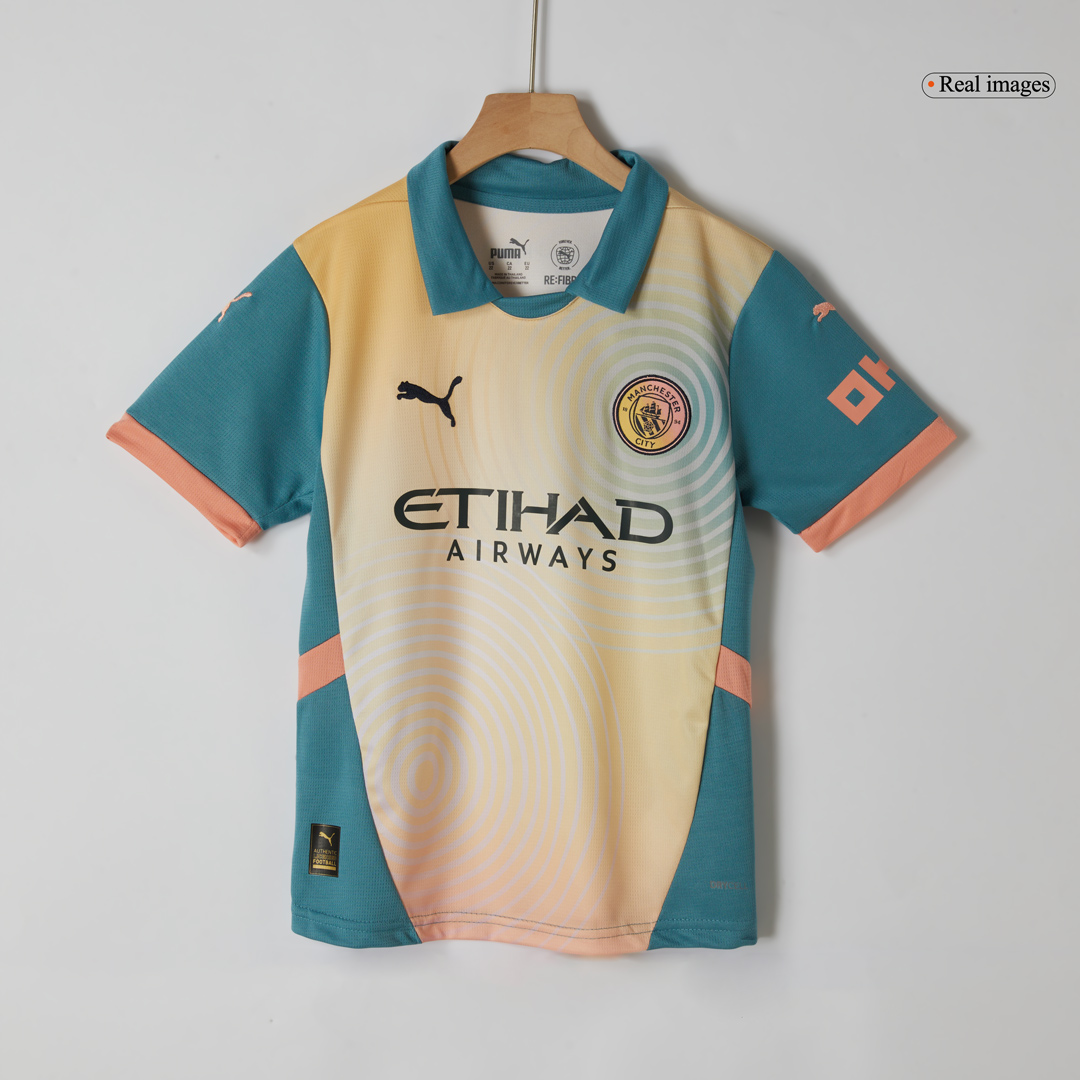 Manchester City Fourth Away Kids Soccer Jerseys Kit