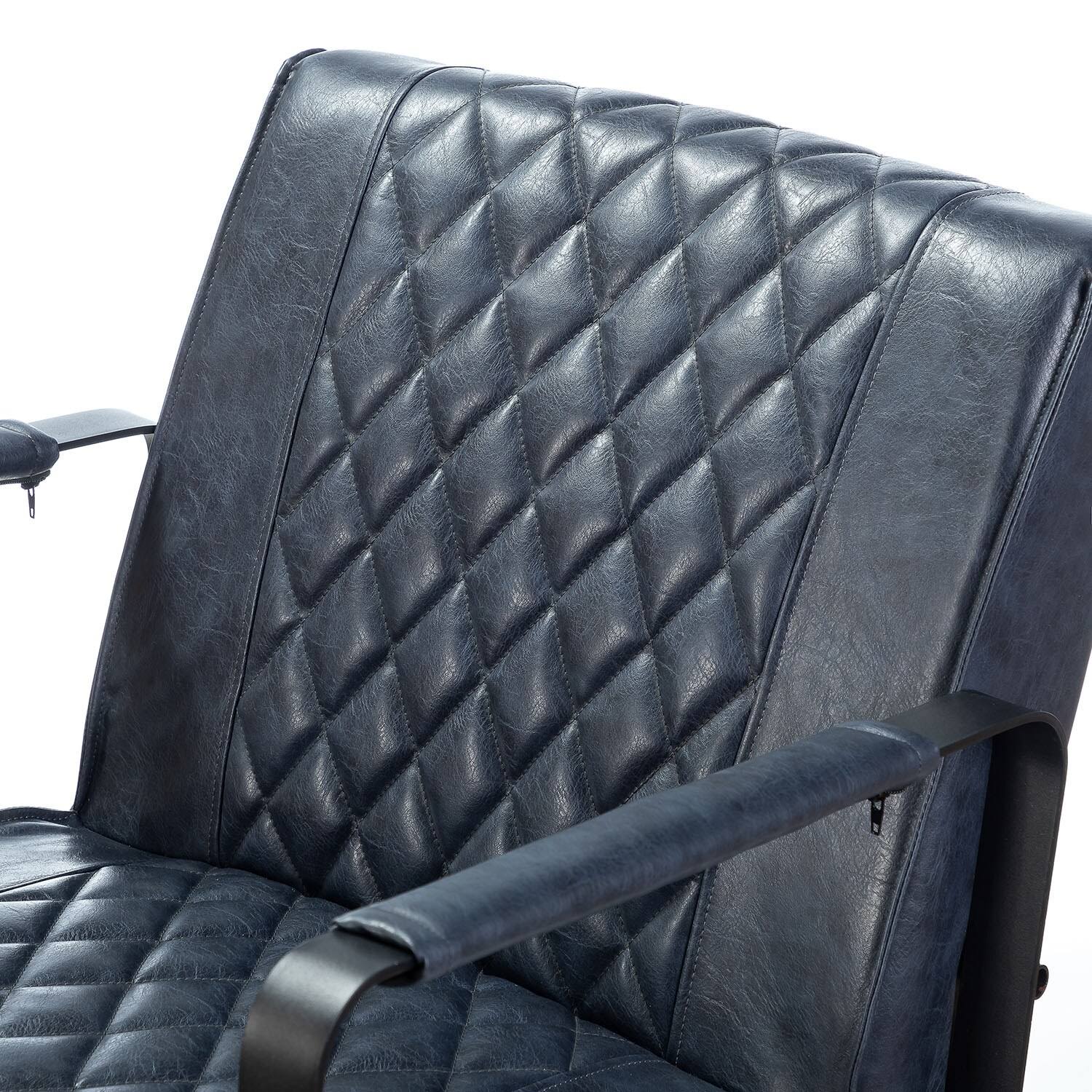 Lagash Lesuire PU Chair with Tufted Back - Blue