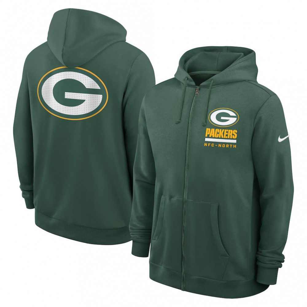Men's Green Bay Packers Utility Player Sideline NFL Full-Zip Hoodie
