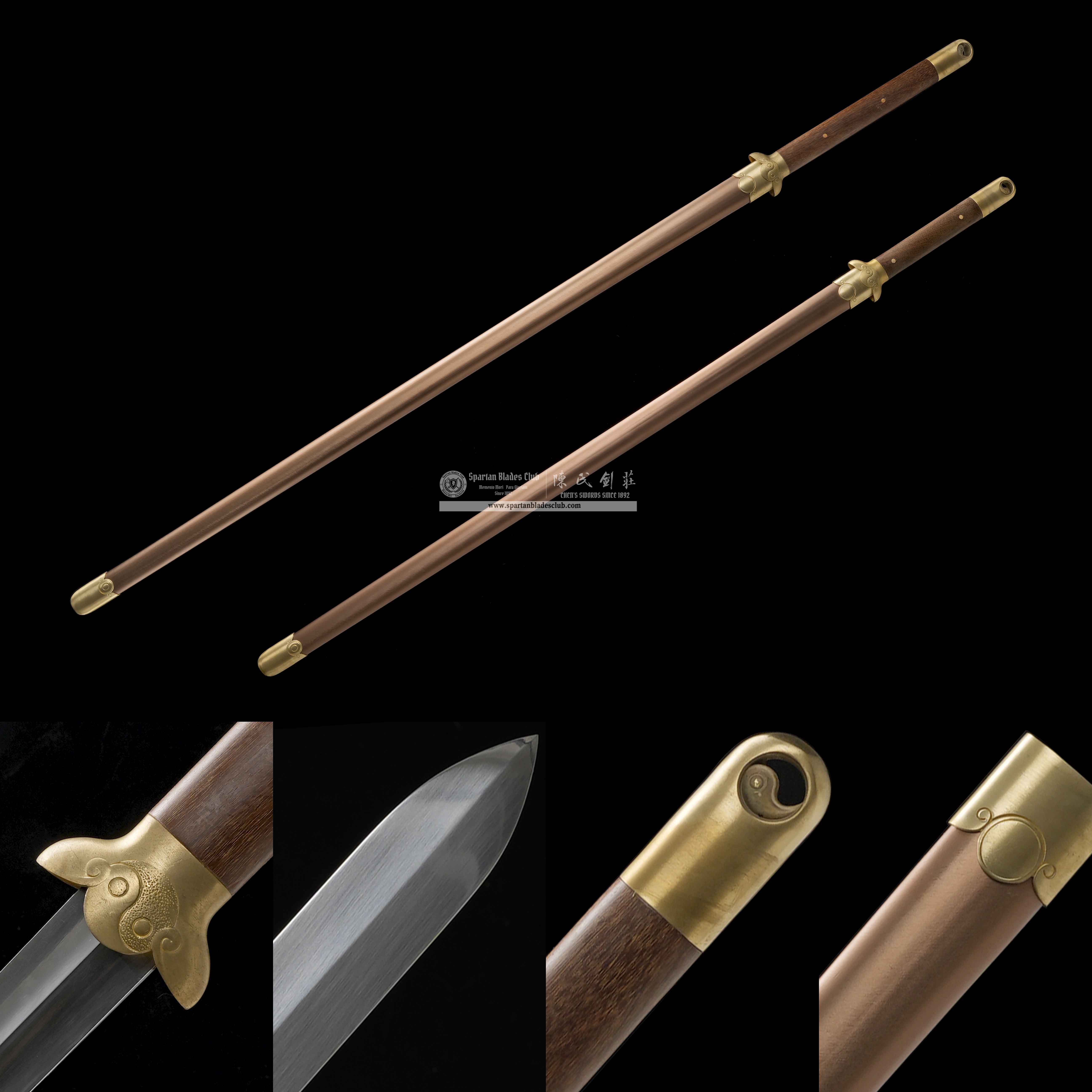 XA15 | Wuji Jian | Not Sharpened | Practice Sword | Chinese Jian | Spring Steel | Black | Battle-Ready | Full-tang | Spartan Blades Club | CHEN'S SWORDS 1892 - Spartan Blades Club - 陳氏劍莊1892