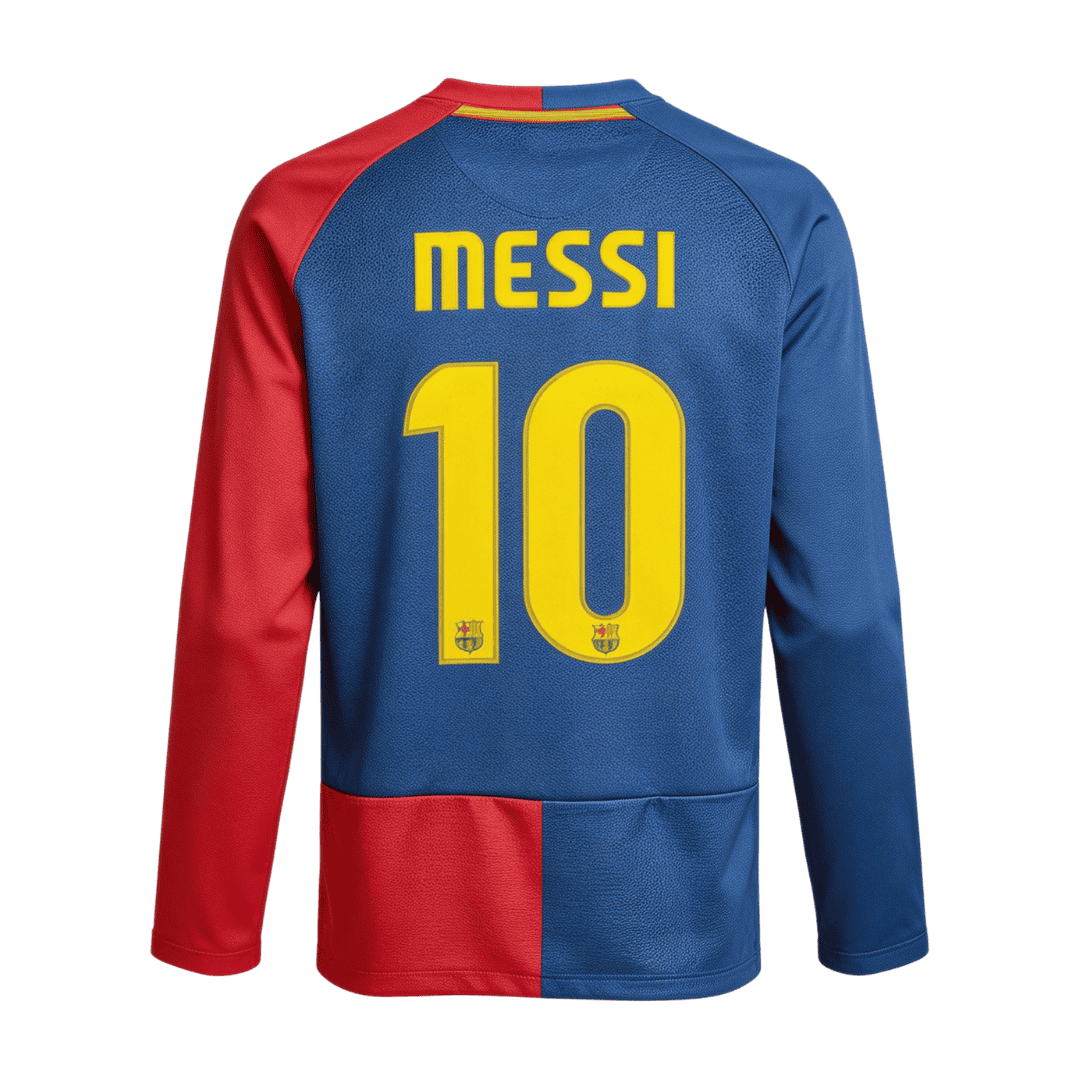Retro Soccer Jersey MESSI #10 Barcelona Home Long Sleeve 2008/09 - UCL Final - UCL