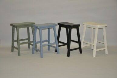 Eci Antique White Saddle Stool