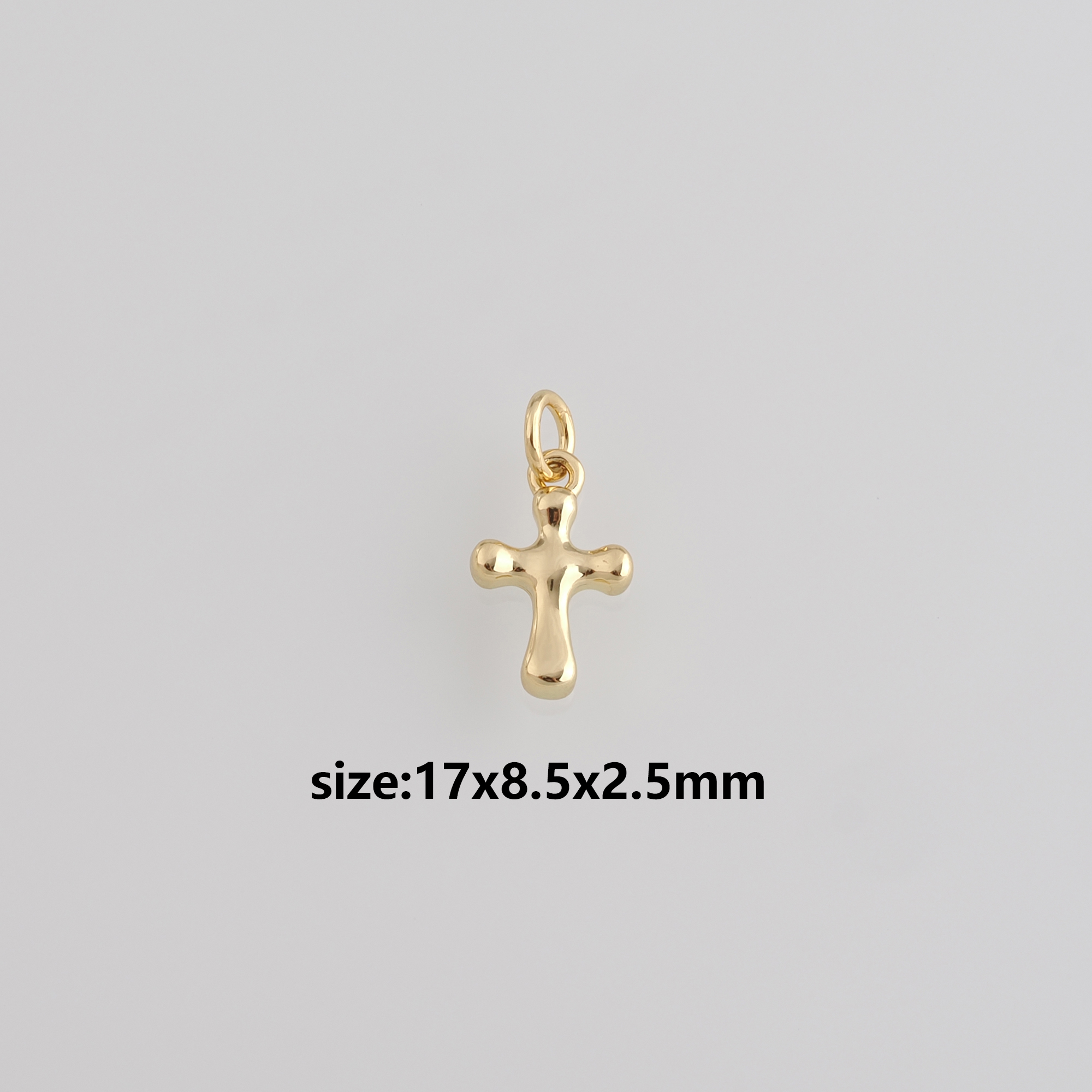 18K Gold Filled Cross Pendant,Religious Charm Earrings Necklace for DIY Jewelry Making Supply