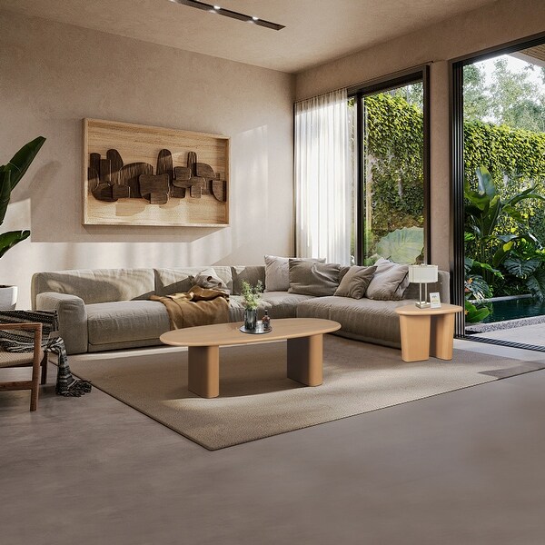 Roomfitters 51'' Tapered Tabletop Coffee Table,Natural Wood