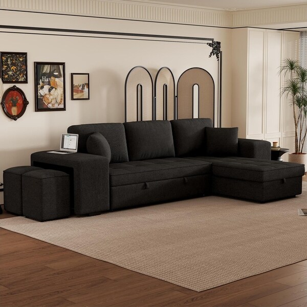Modern LShape 3 Seat Reversible Sectional Sofa