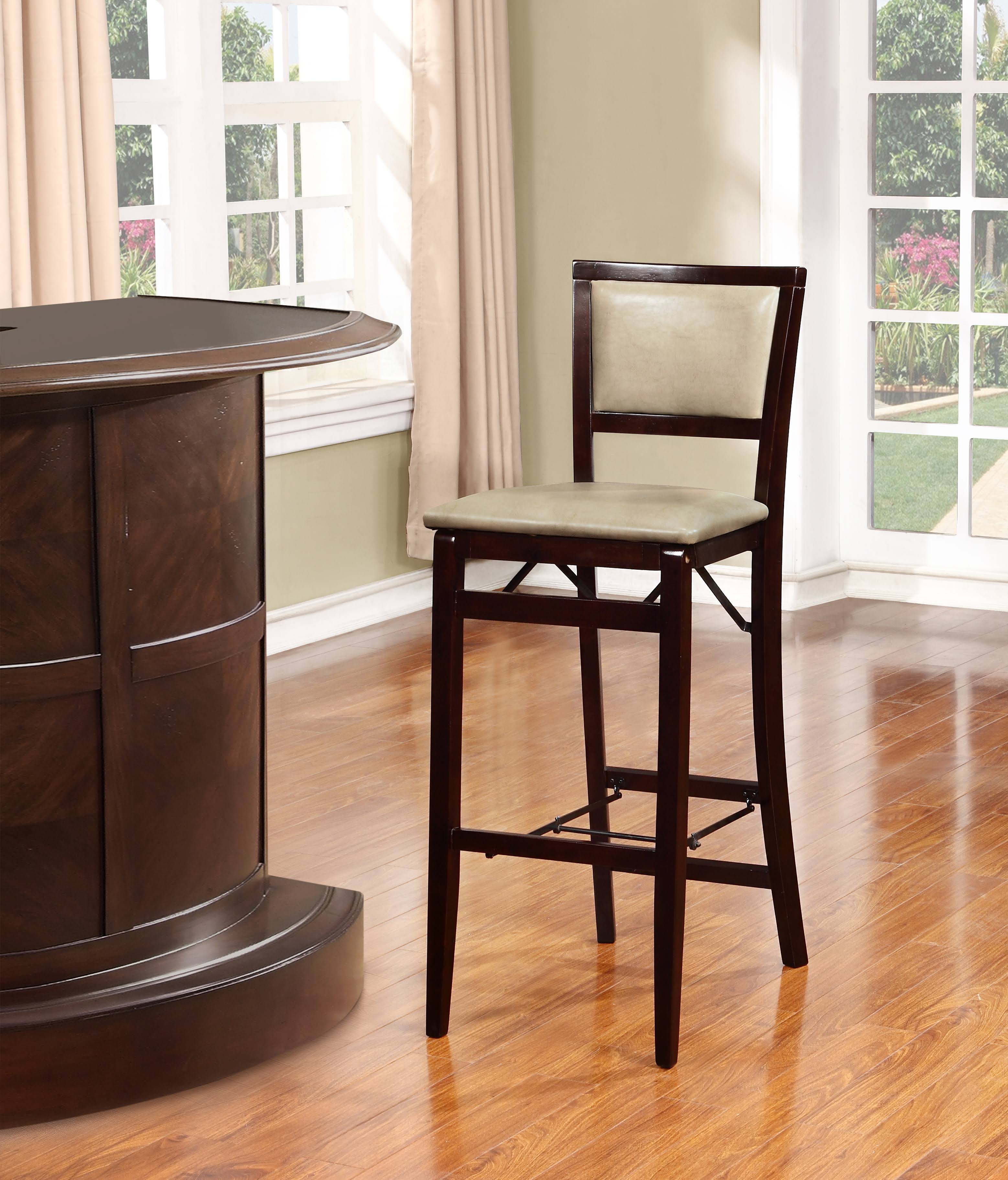 Linon Triena Jute Pad Back Folding Bar Stool