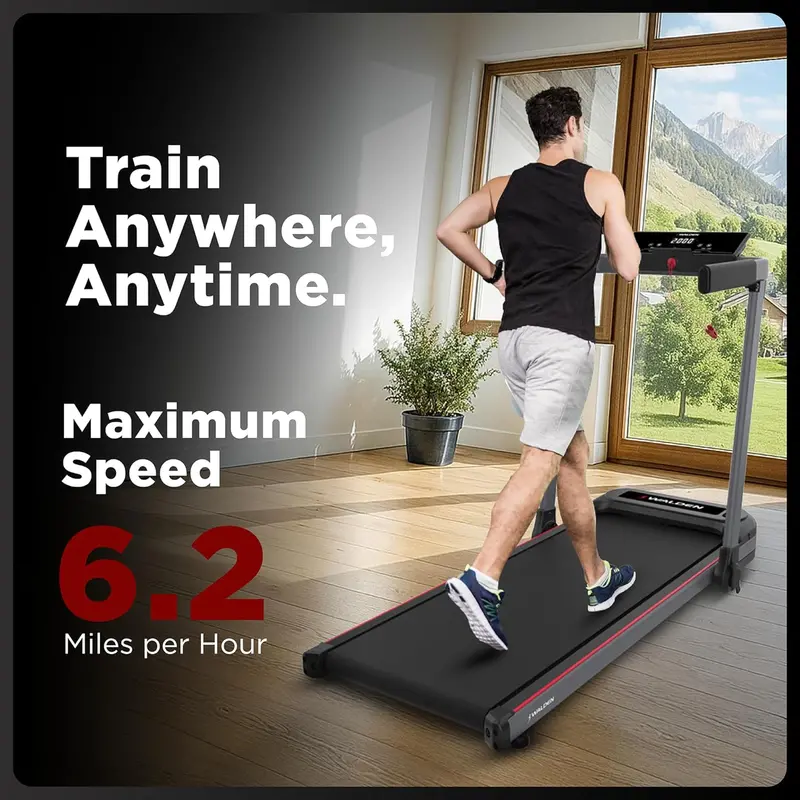 Walden Sports Folding Electric Treadmill – Portable Running Machine with LCD Screen