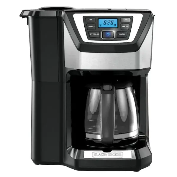 Stainless Steel and Black 12-Cup Residential Drip Coffee Brewer