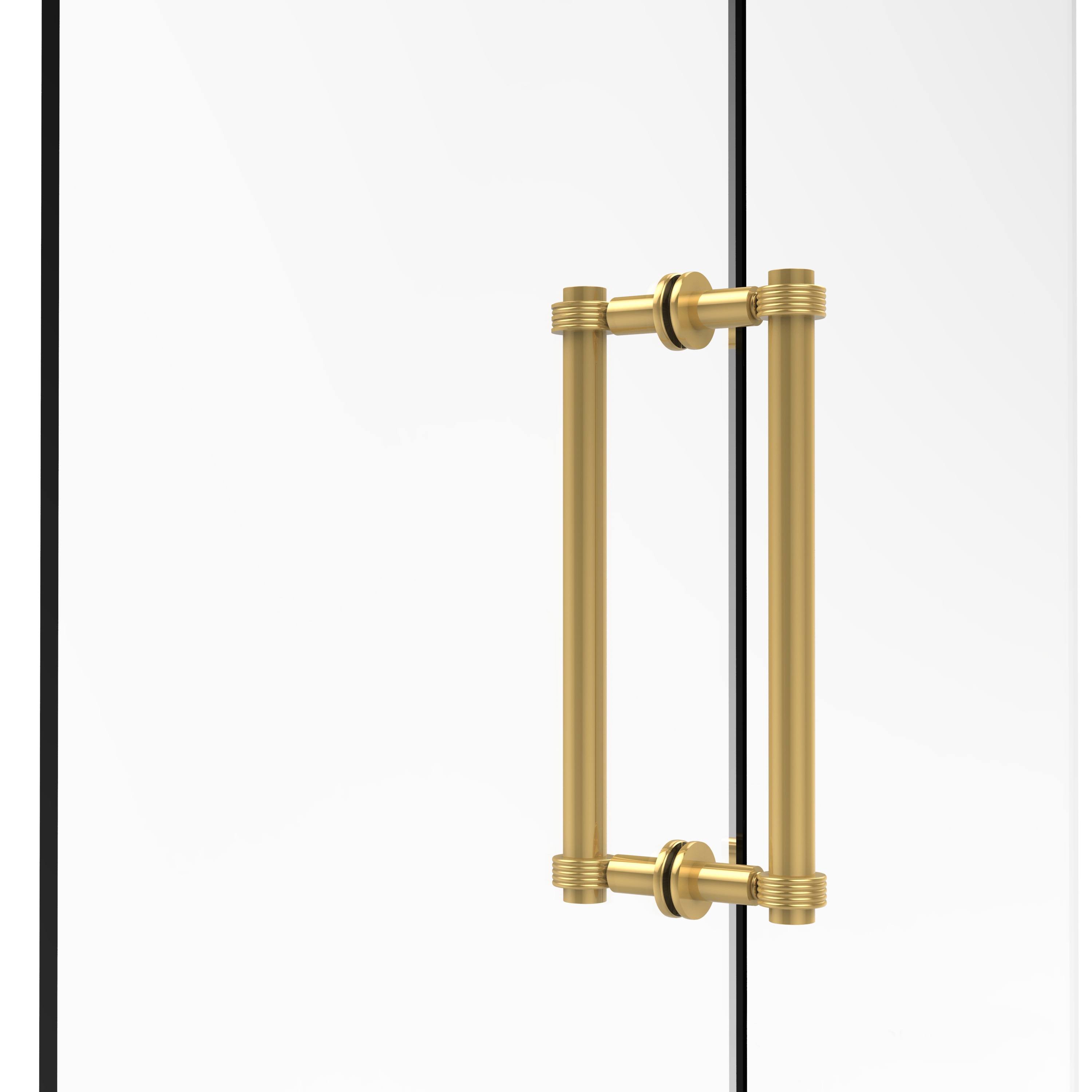 Allied Brass 404G-12BB-ABZ Contemporary 12 in. Back to Back Shower Door Pull with Grooved Accent Antique Bronze