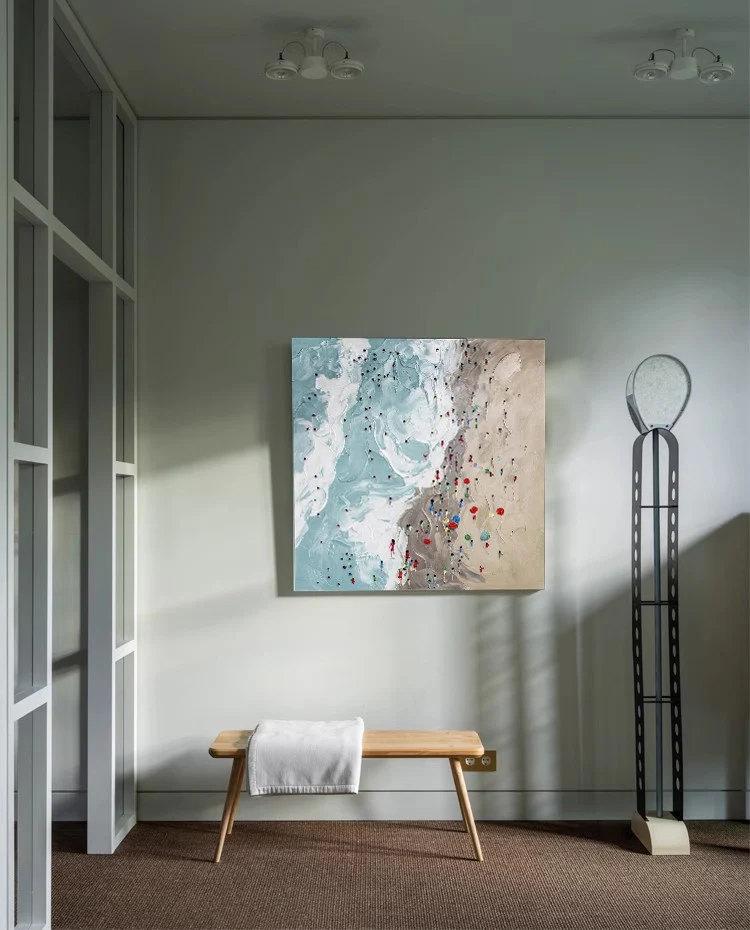 AH103 - Cocoa Beach Thick Paint Seaside Beach Cool Hanging Minimalist Creative Summer Wall Painting