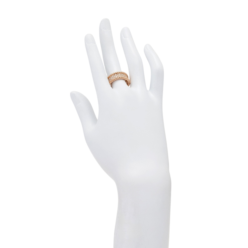 Van Cleef & Arpels Perlet Diamond Ring 3-row Model 18K Rose Gold VCARN9WE00
