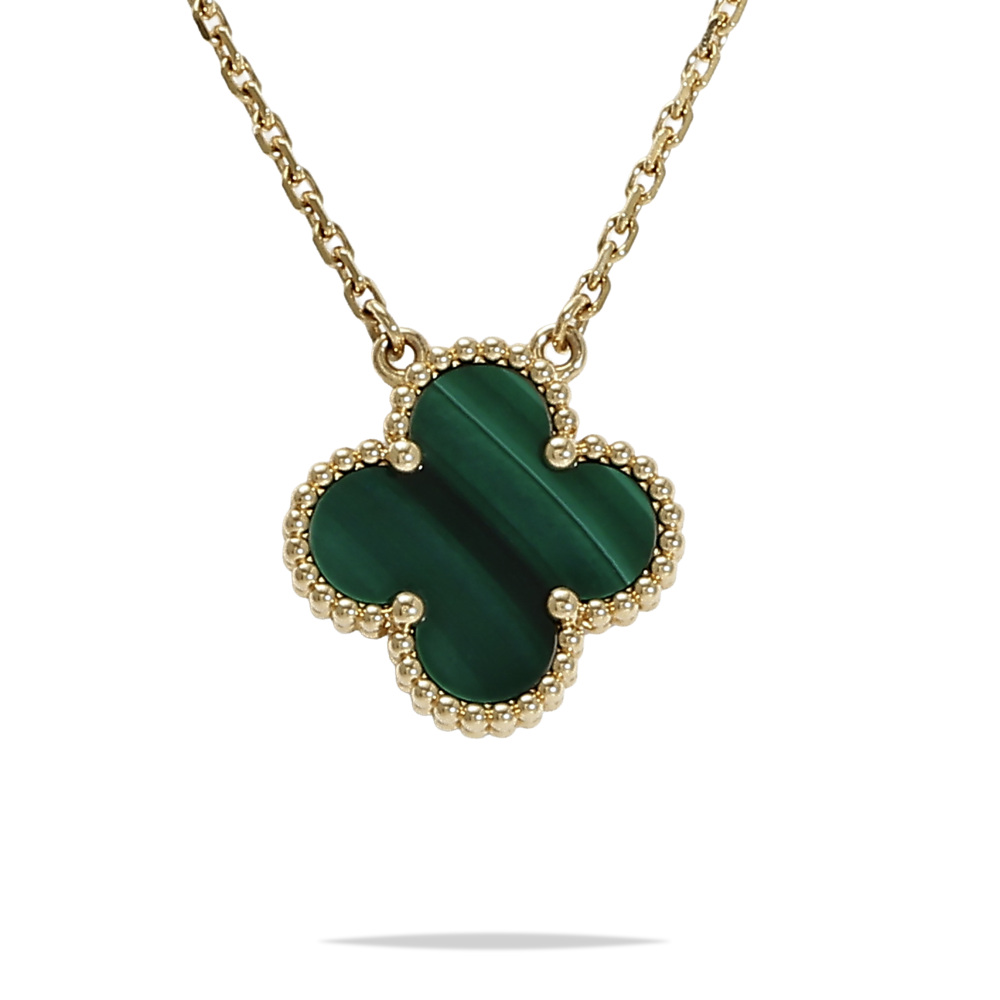 Van Cleef & Arpels Vintage Alhambra Necklace 18K Yellow Gold Malachite VCARO9VA00