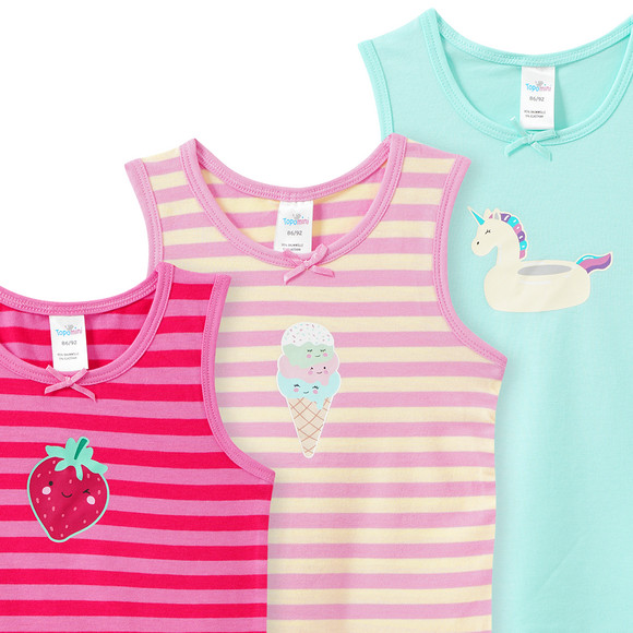 Topomini 3 Baby Unterhemden mit Print