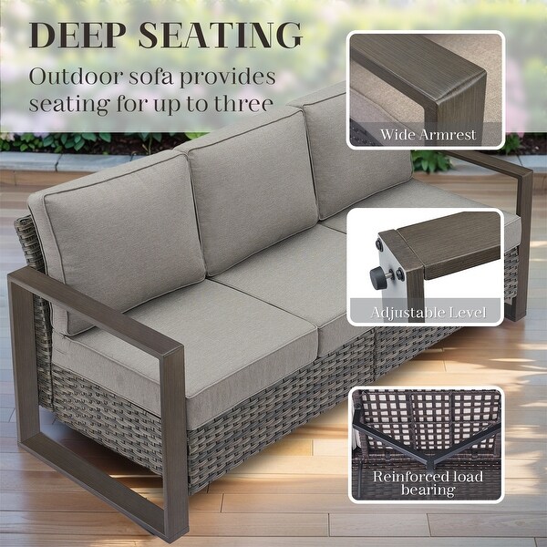 Patio Sofa Wicker High Back Sofa