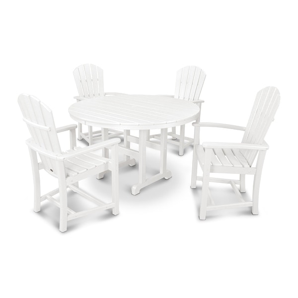POLYWOOD Palm Coast 5Piece Round Farmhouse Dining Set