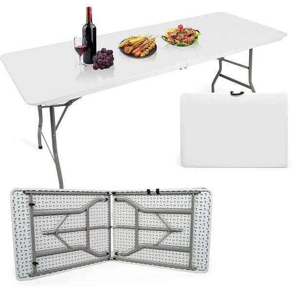 6FT Outdoor Folding Table,FoldinHalf Camping Table w/Handle