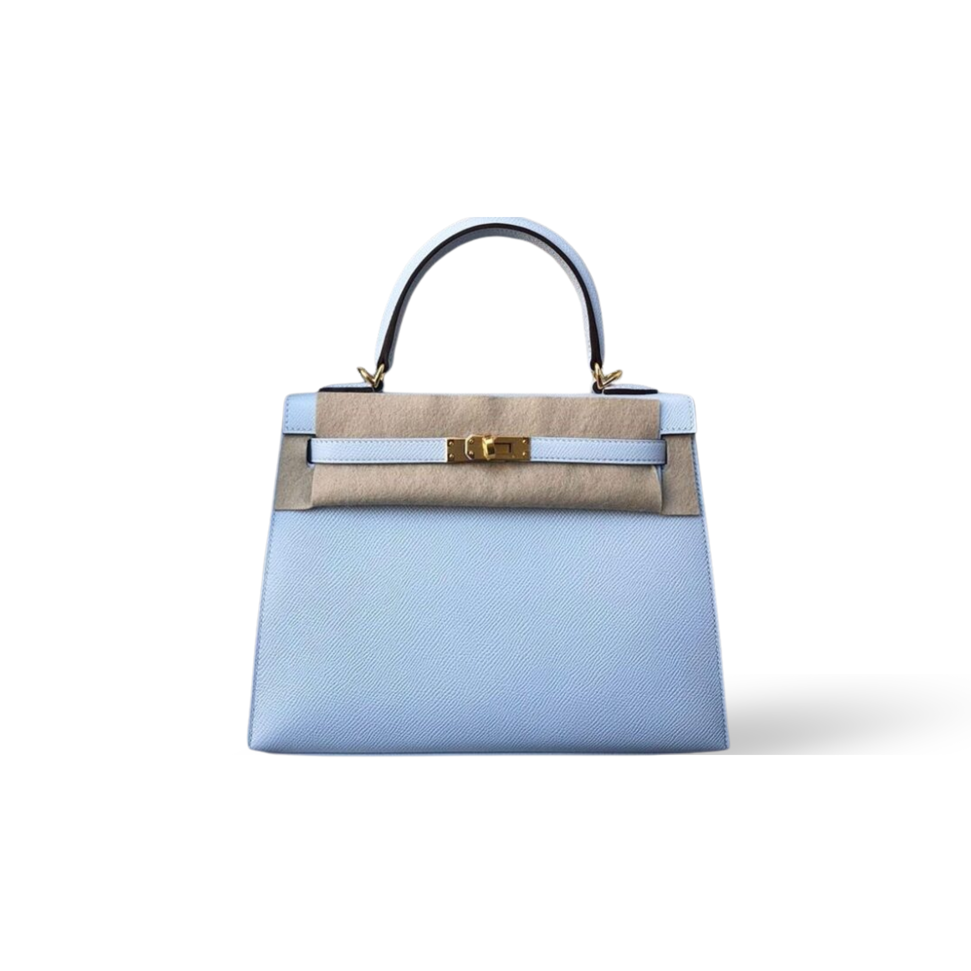 Hermes Kelly 25 Bag In Blue Celeste Gold Buckle Leather For Women 25cm/10in