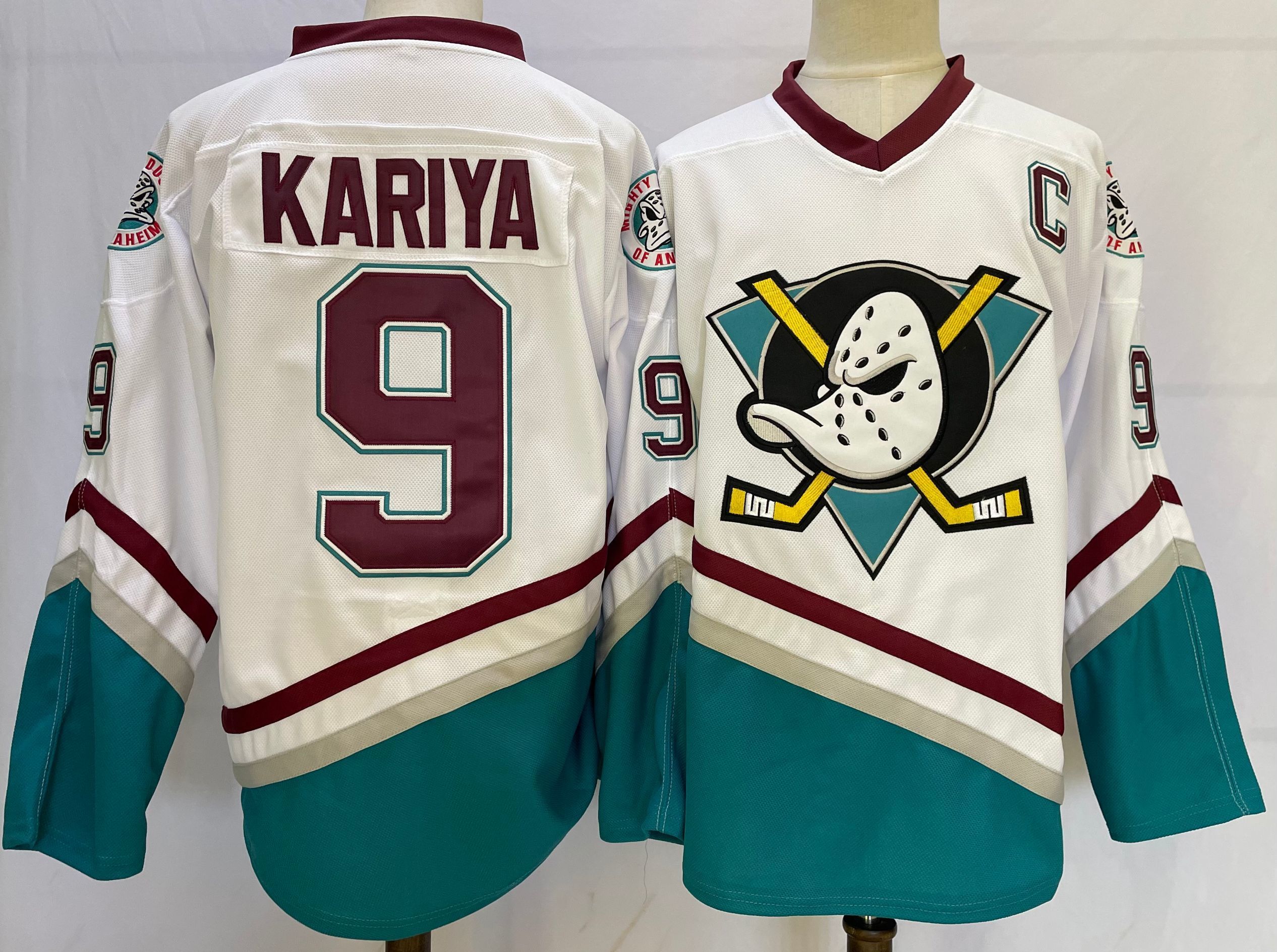 Men's Anaheim Ducks Paul Kariya #9 White Player Jersey