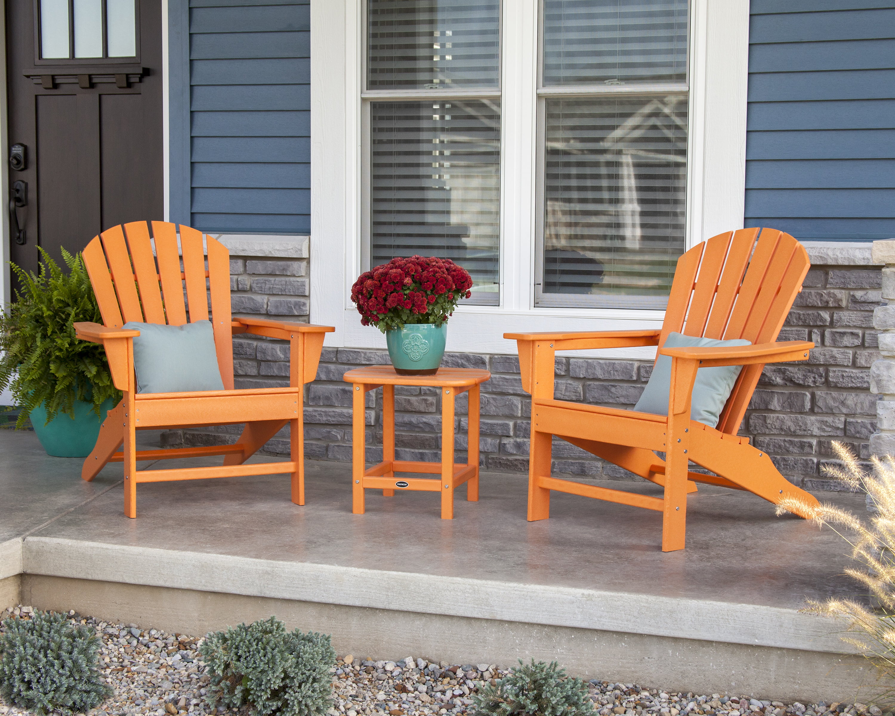POLYWOOD South Beach Adirondack 3-Piece Set in Black