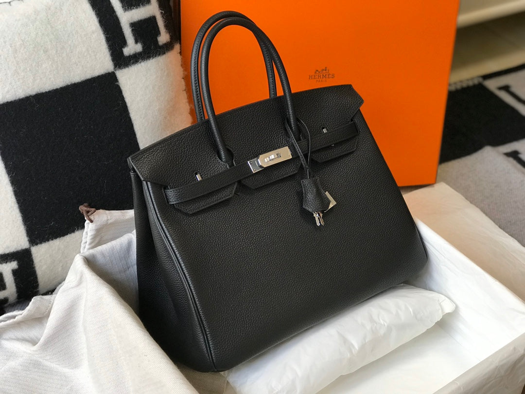 Hermes Birkin 35Cm Black Togo Leather Silver Hardware