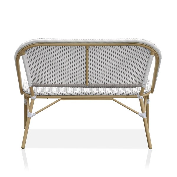 Ariel Beach Natural Tone Aluminum Patio Bench by Furniture of America