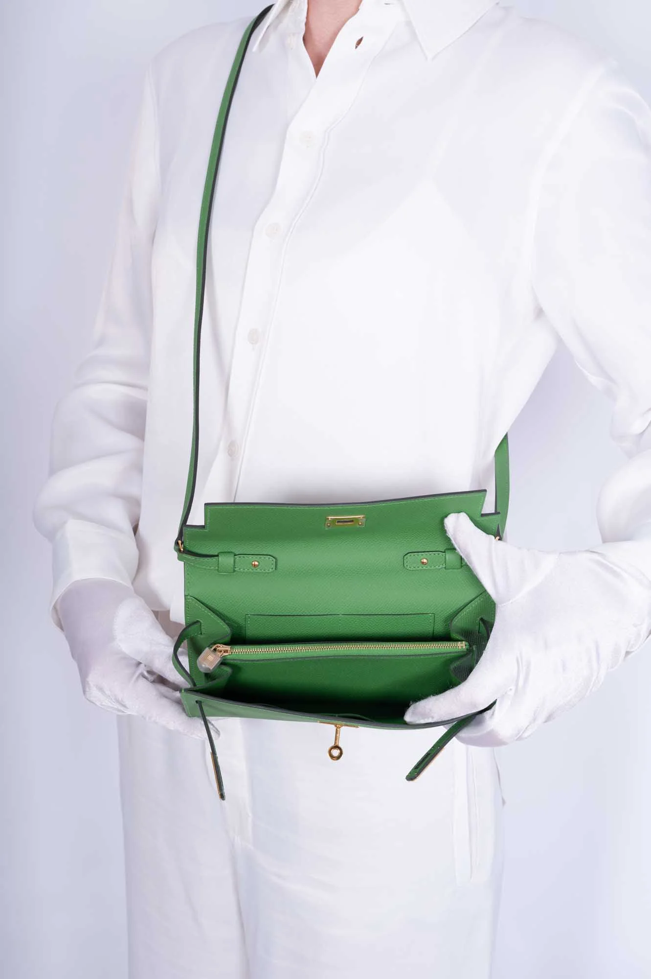 Hermès Kelly To Go Wallet Vert Yucca Epsom Palladium Hardware