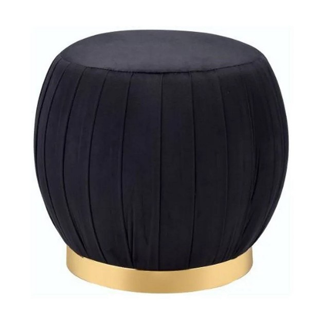 Zinnia Ottoman Black Velvet gold Acme Furniture