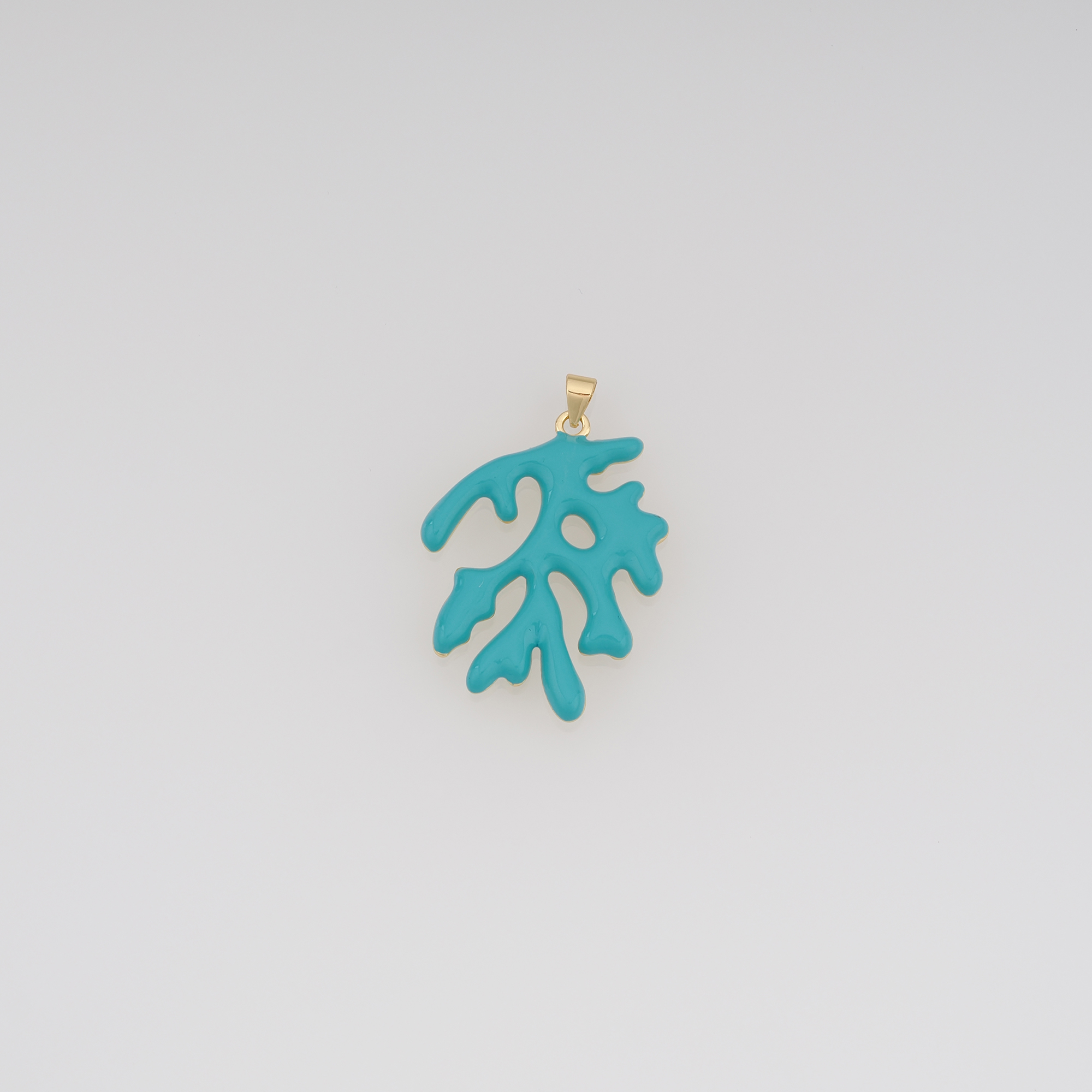 18K Gold Filled Coral Pendant,Enamel Coral Charm Earrings Necklace for DIY Jewelry Making Supply