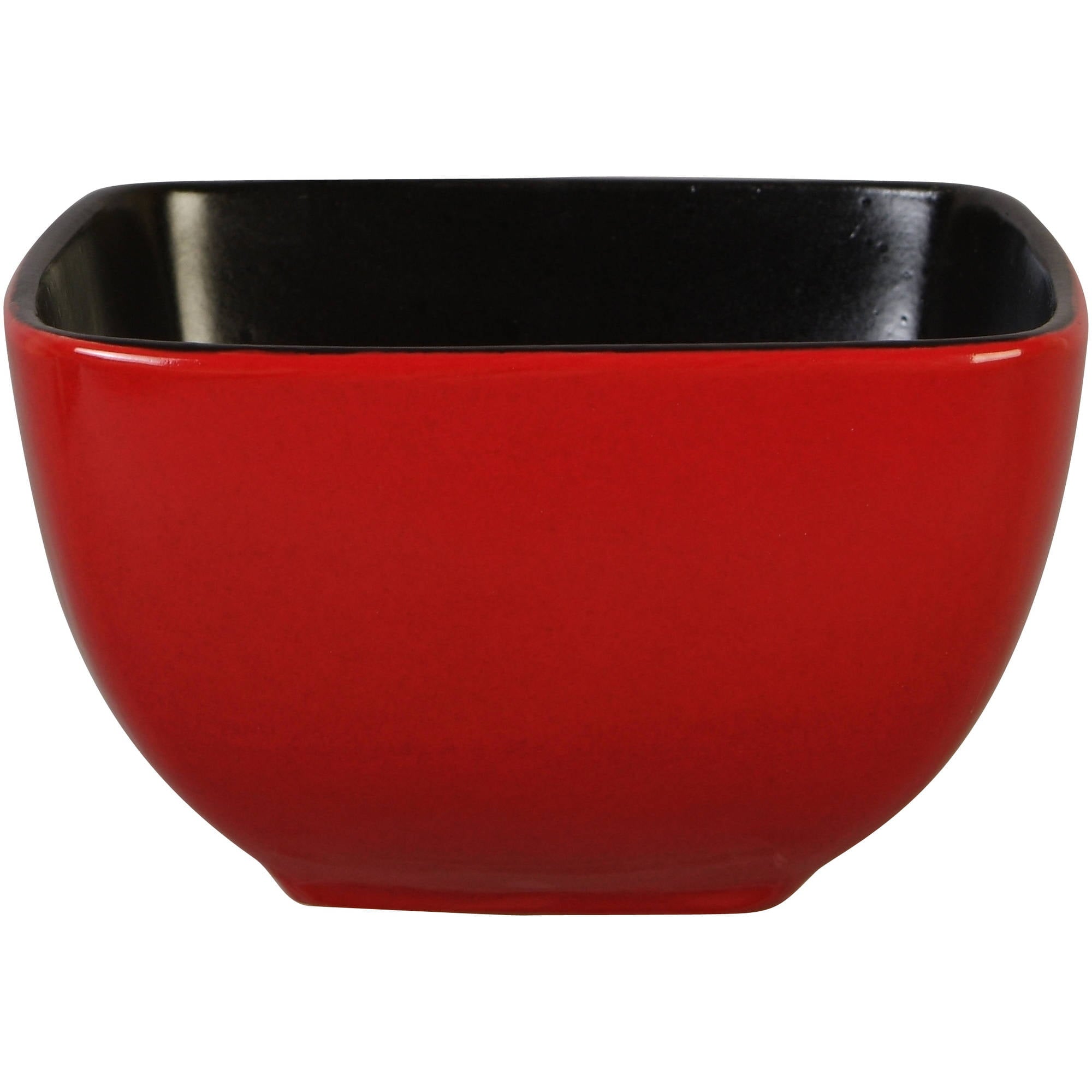 Better Homes and Gardens Rave Square Dinnerware, Red, Set Of 16