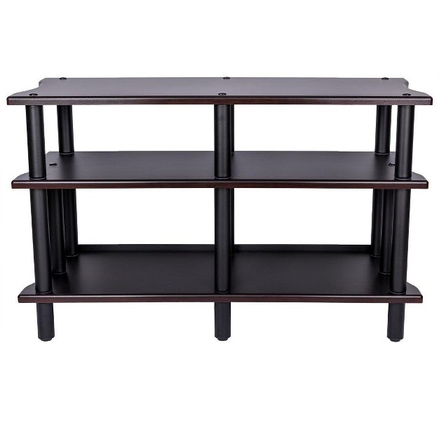 Monolith Double wide 3 tier Av Stand Espresso 300lbs Weight Capacity Per Shelf Organize And Display Av Components Home Theater Or Entertainment System
