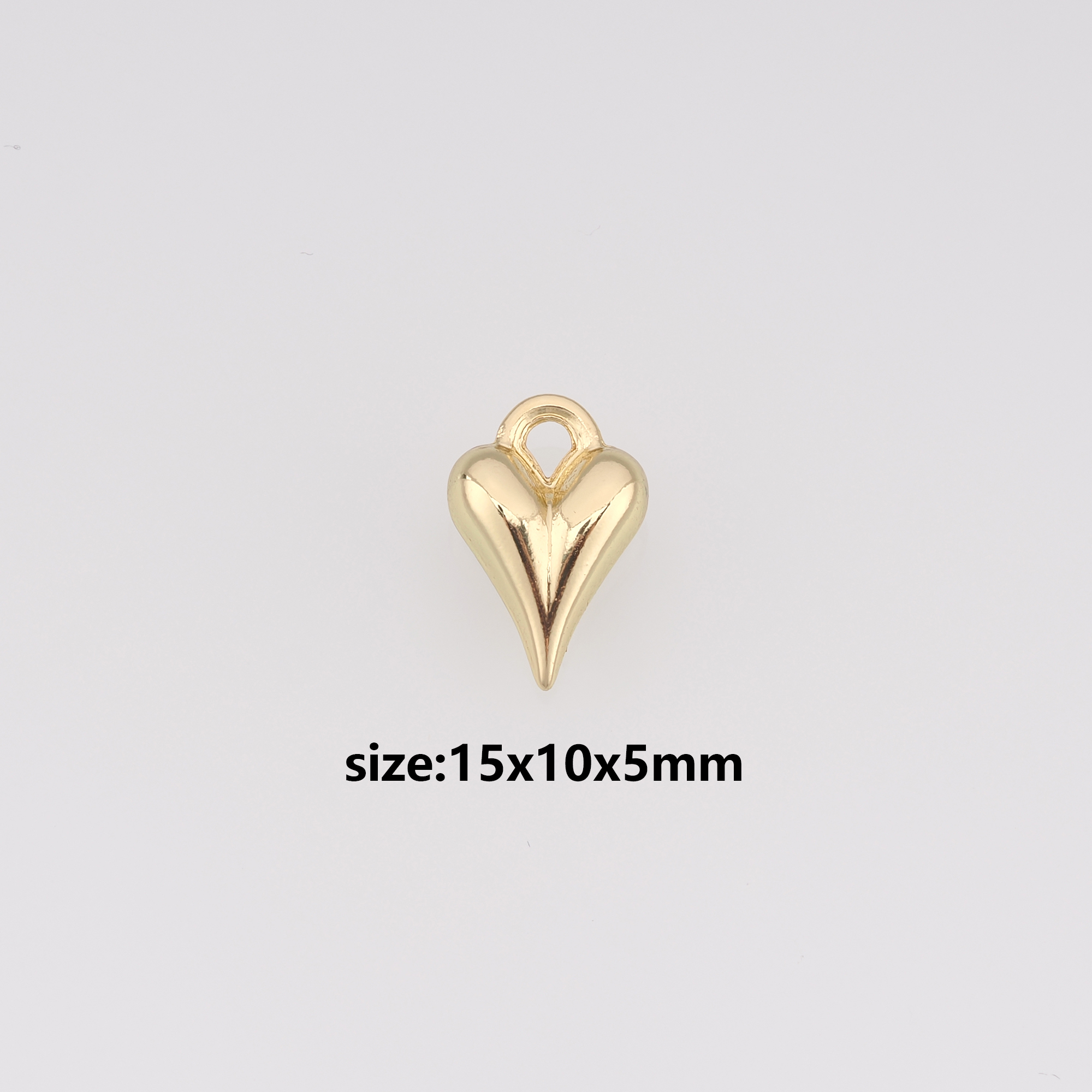 18K Gold Filled Heart Pendant,Dainty Heart Charm Earrings Necklace for DIY Jewelry Making Supply