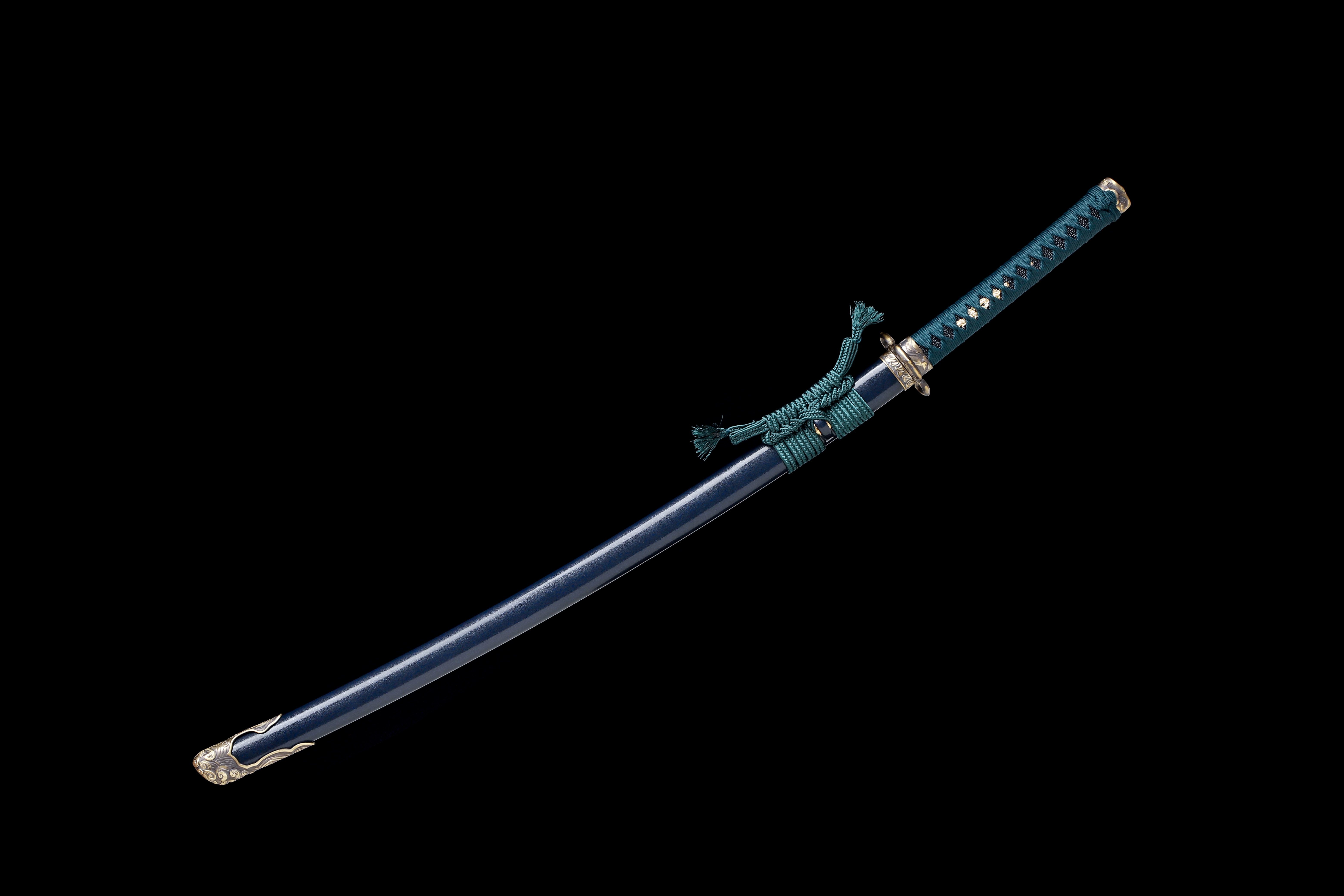 Handmade Japanese Katana 9260 Spring Steel Purple Blade Full Tang