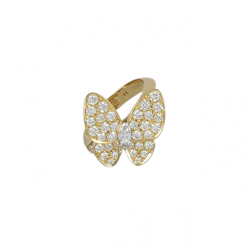 Van Cleef & Arpels Fauna de Papillon Ring 18K Yellow Gold Diamond VCARP3DQ00